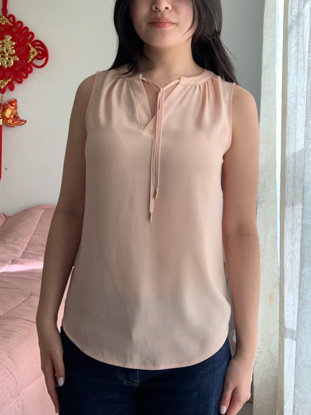 Ann Taylor Baby Pink Sleeveless Blouse